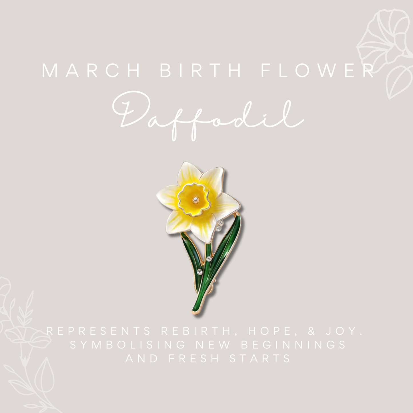 Birth Flower Enamelled Brooch Gift