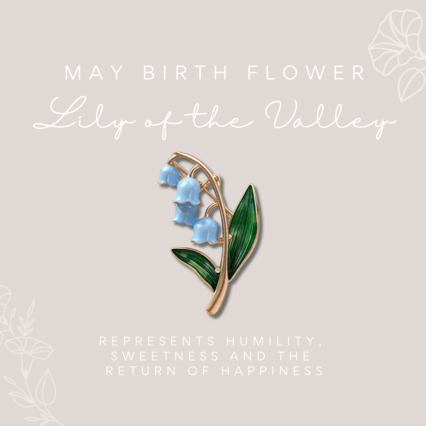 Birth Flower Enamelled Brooch Gift