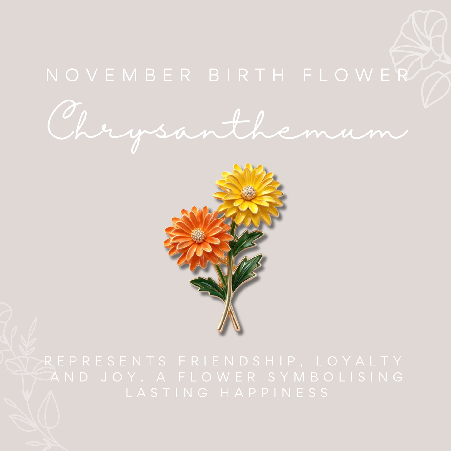 Birth Flower Enamelled Brooch Gift