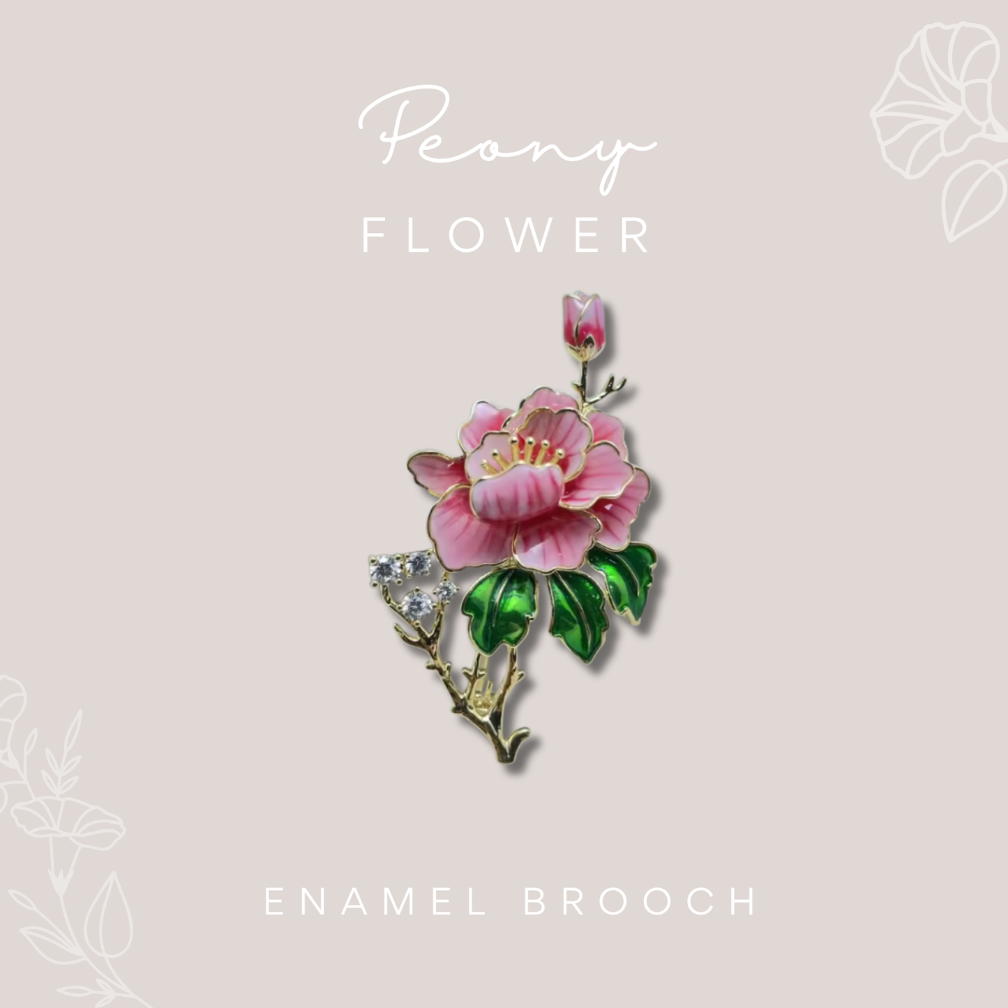 Birth Flower Enamelled Brooch Gift