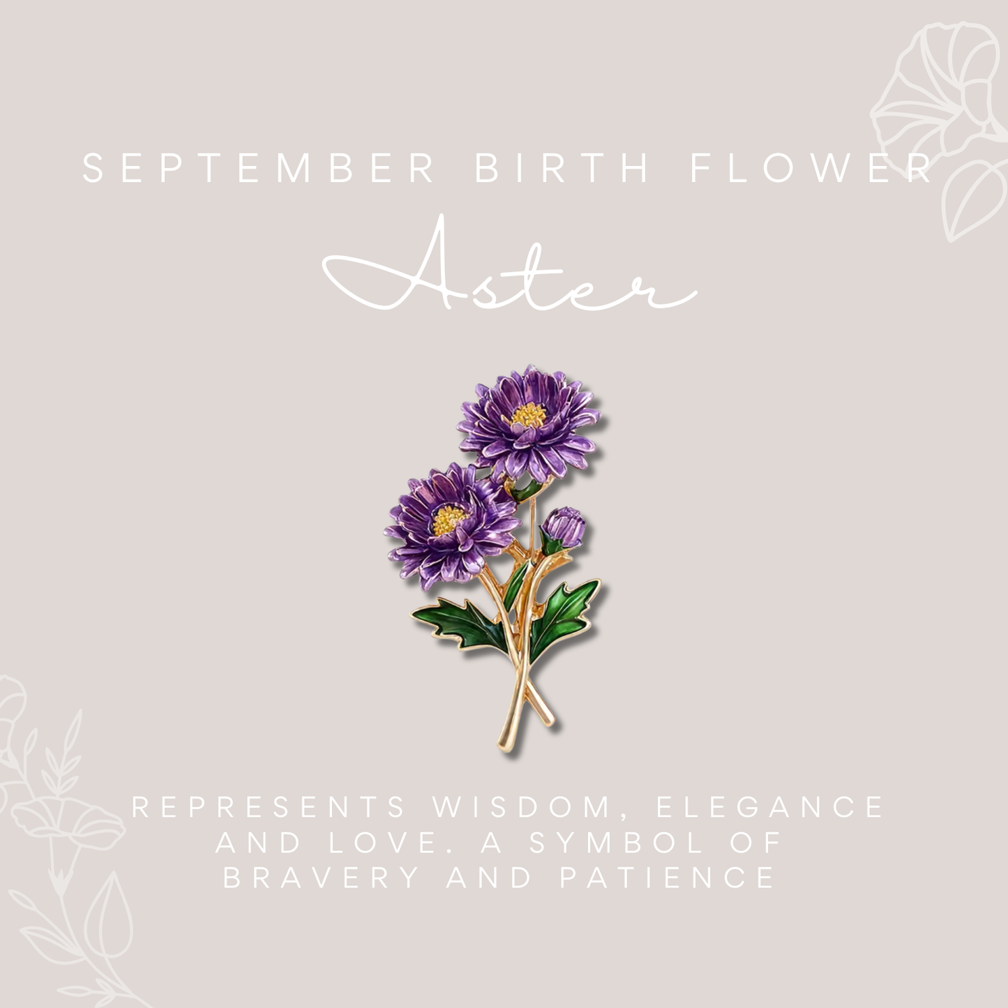 Birth Flower Enamelled Brooch Gift