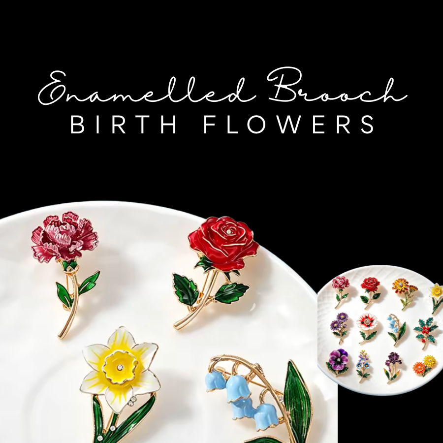 July Birth Flower - Larkspur Enamelled Brooch in Box
