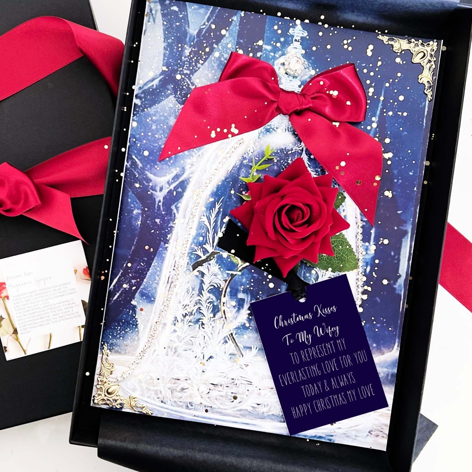 Fairytale Christmas Scented Red Rose Card