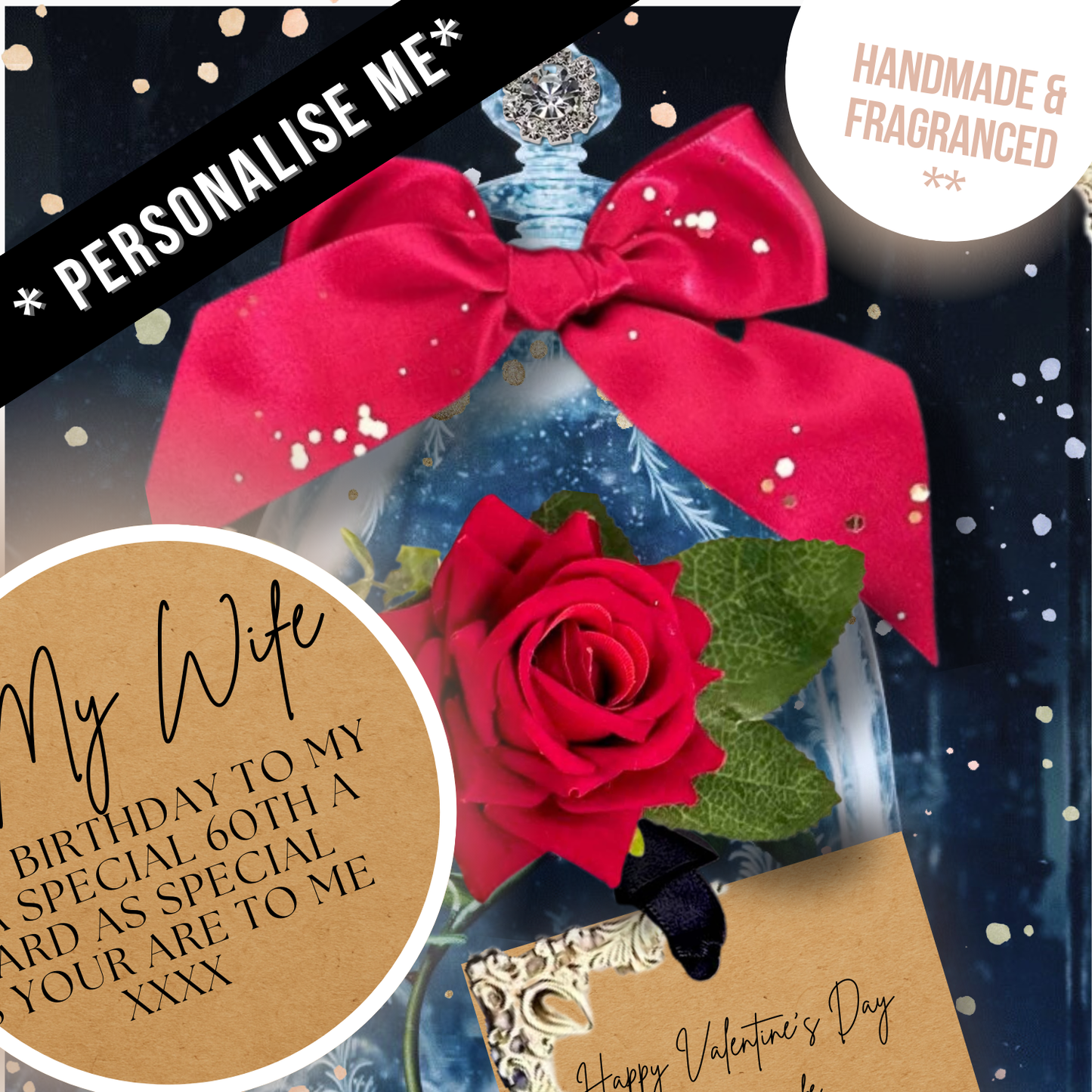 Fairytale Everlasting Valentines Day Rose Card For Husband