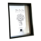 A deep black shadow box frame for displaying your Bloom Luxury Card as a piece of art long after the cards come down 
