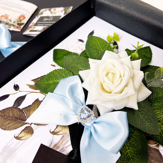 Aquamarine March Birthstones + Flowers Gift Boxed Birthday Gift Card
