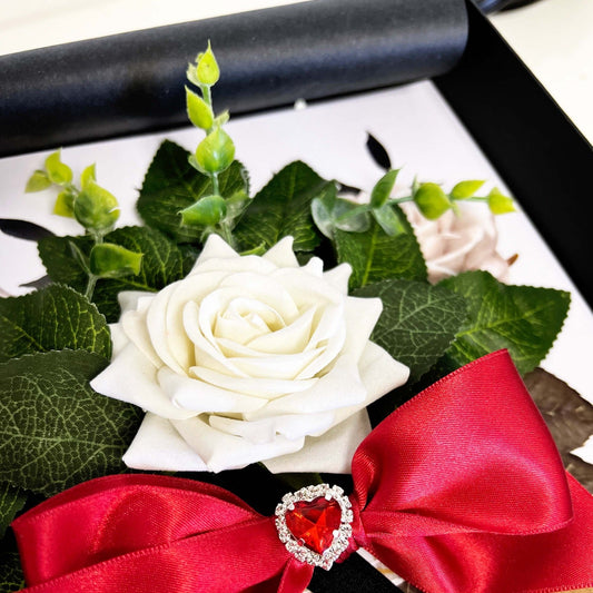 Ruby Gemstone Heart + Flowers Boxed 40th Anniversary Gift Card from The Luxe Co