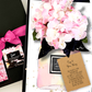 Personalised Handmade Hydrangea Flower Boxed Large Cards for the most special birthdays: 100th, 90th, 80th, 70th, 60th, 50th, 40th, 30th, 21st, 18th. With silk pink hydrangea flowers that won't fade or die to symbolise everlasting love on a special occasion. Handmade with artist painted watecolor blooms, ribbons, silk foliage, personalised wording tag, fragranced with hydrangea, gift boxed.