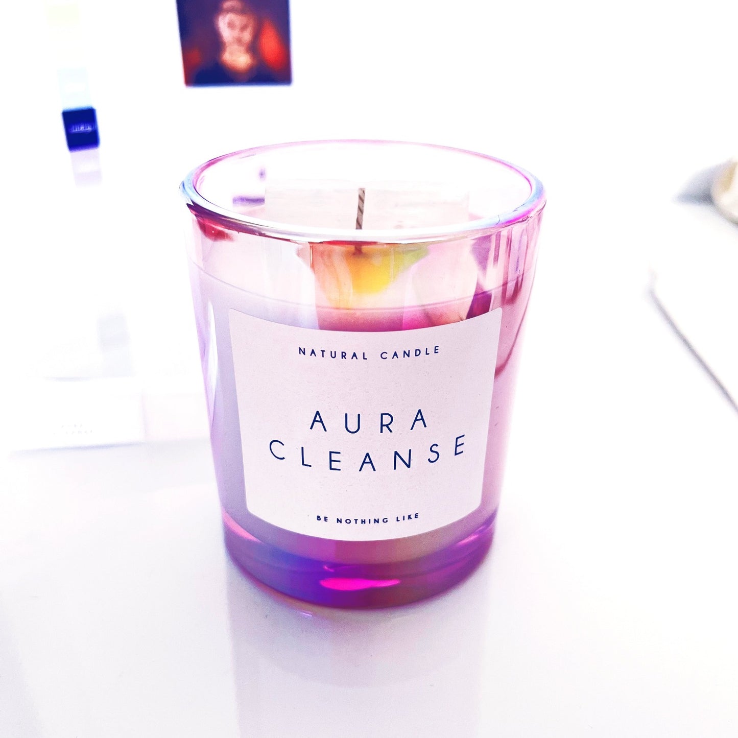 Aura Cleanse Selenite Crystal Candle