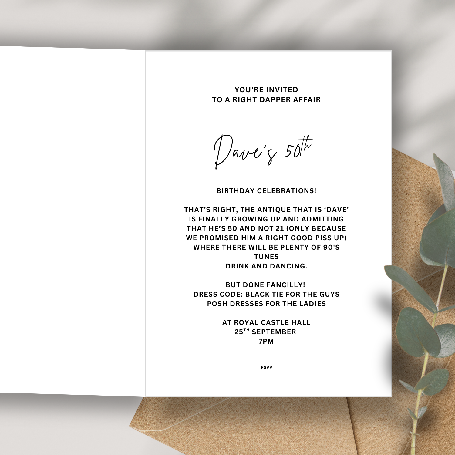 Set of 10 Handmade Personalised Printed Tux Birthday Invitations theluxeco.co.uk Set of 10 Handmade Personalised Printed Tux Birthday Invitations theluxeco.co.uk