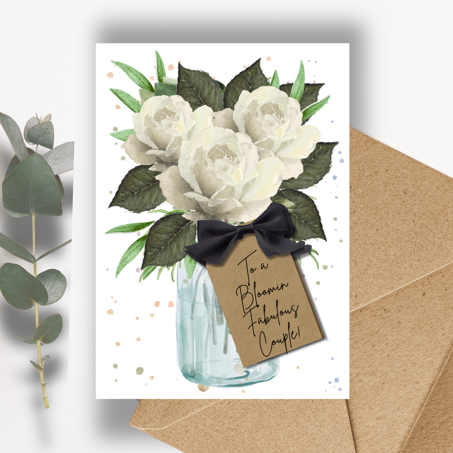 Ivory Rose Scented A5 Couple Card with envelope