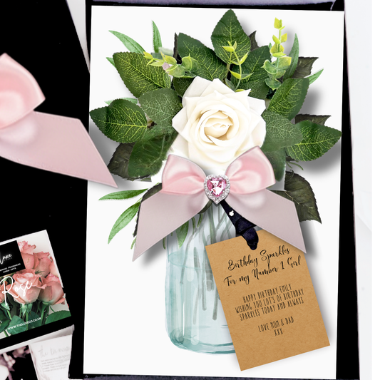 June Birthstones + Flowers Gift Boxed Birthday Card
