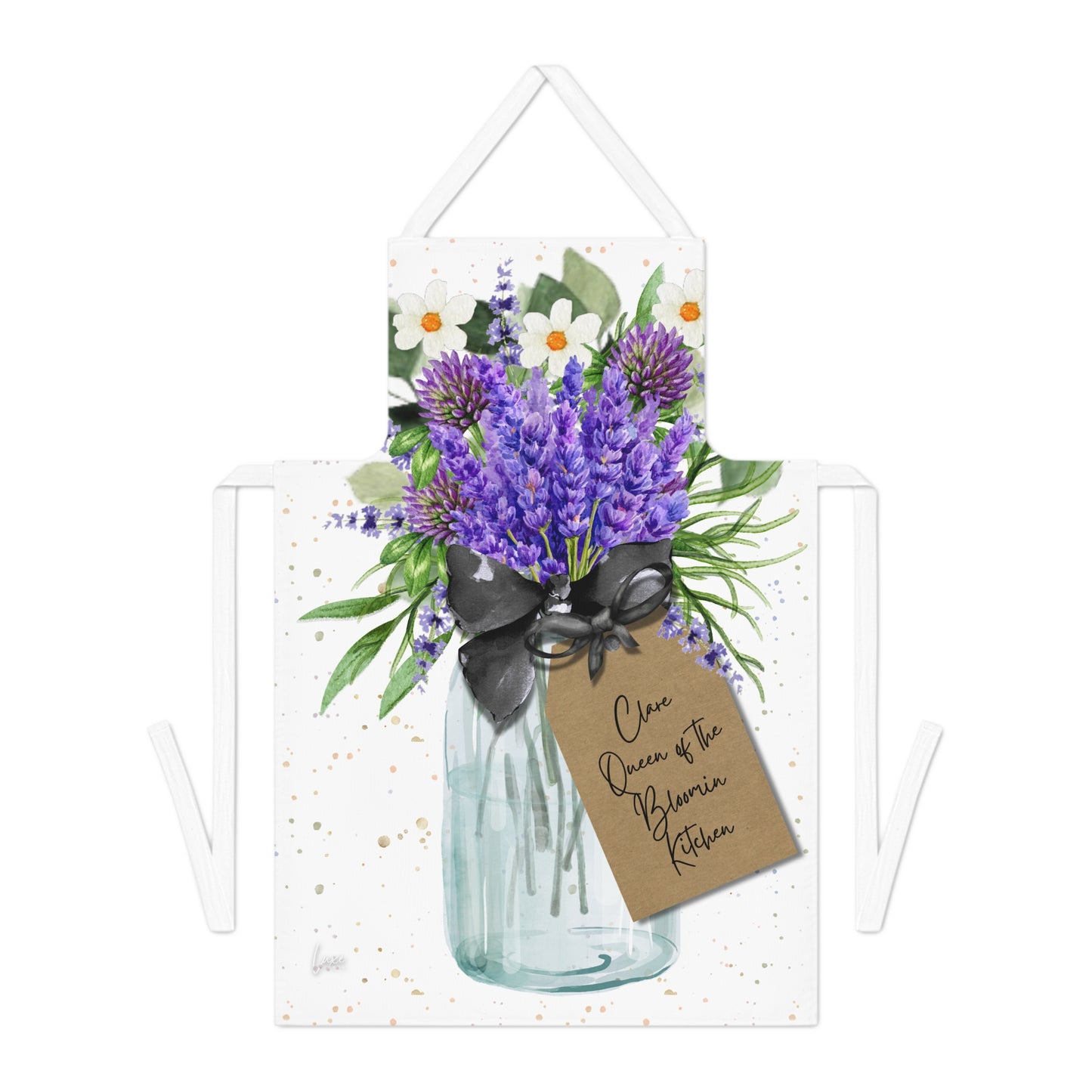 Personalised Lavender Flower Apron