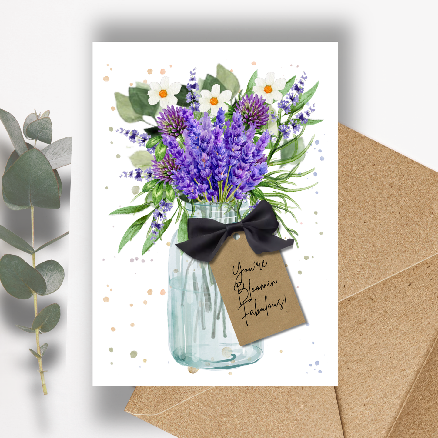 Bloomin Fabulous Lavender Scented A5 Card with envelope