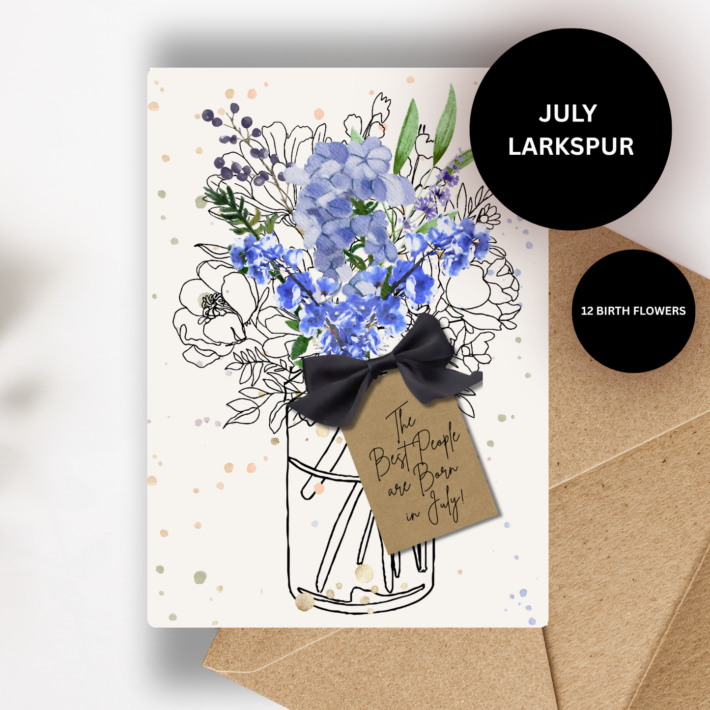 Pack of 12 Months Birth Flower Scented A5 Birthday Cards (1 for each month)