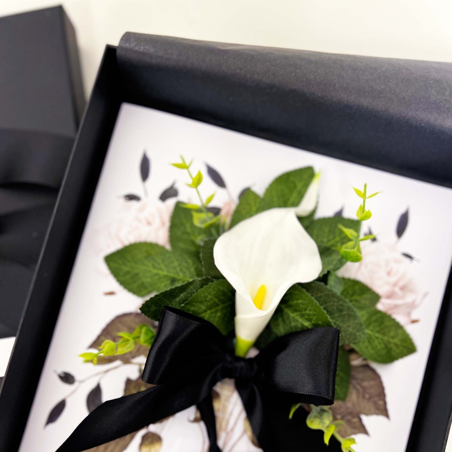 Personalised 50th ANNIVERSARY Gift | CALLA LILY - Personalised Scented 50th Wedding Anniversary Card Boxed