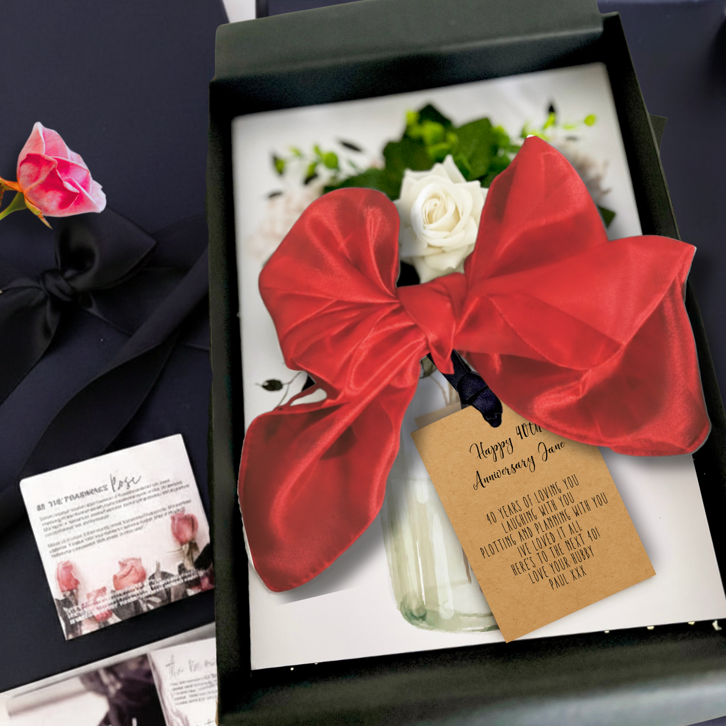 Luxury Pure Raw Mulberry Silk Ruby Anniversary Card