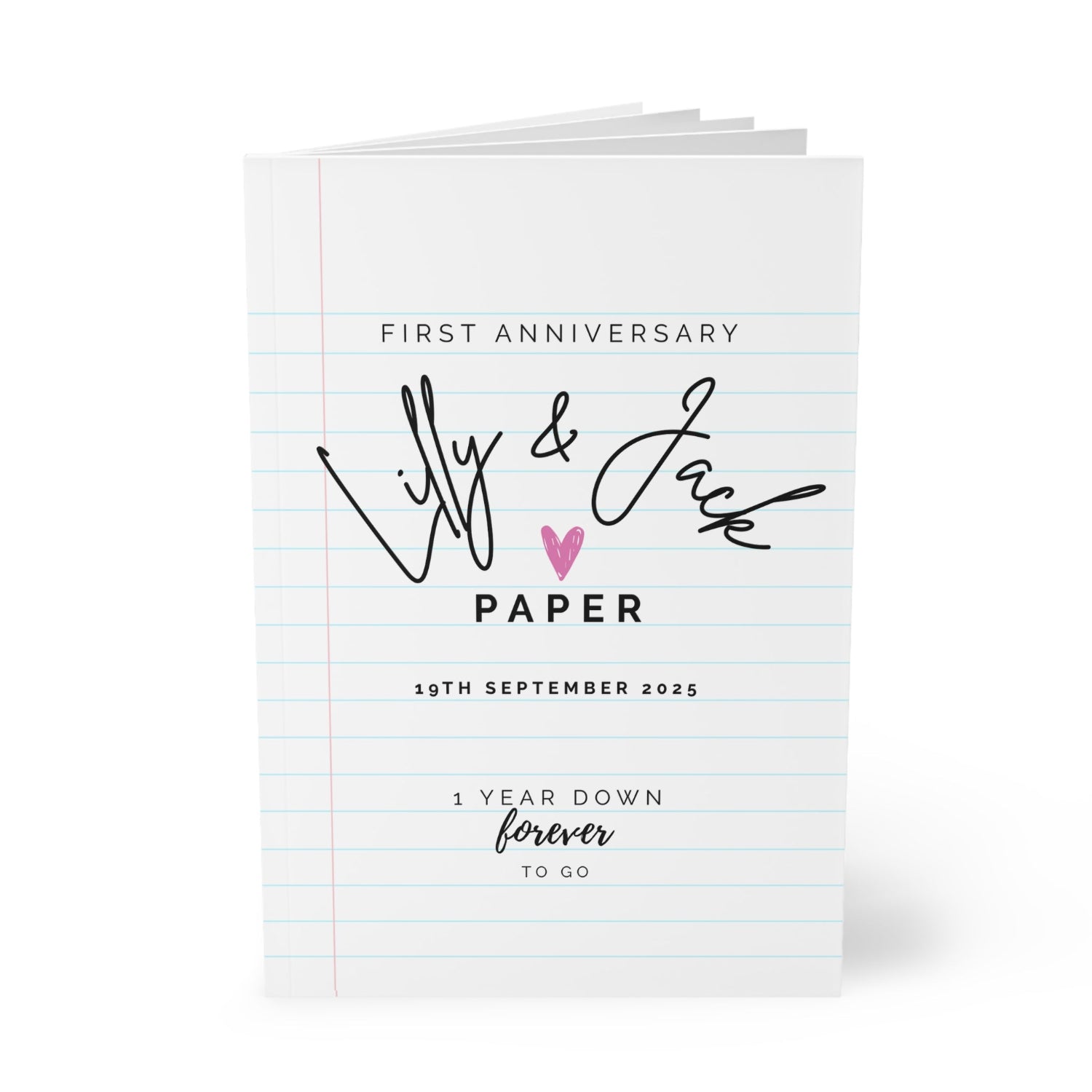 Personalised First 1st Paper Wedding Anniversary Gift The A5 Softcover Notebook Journal