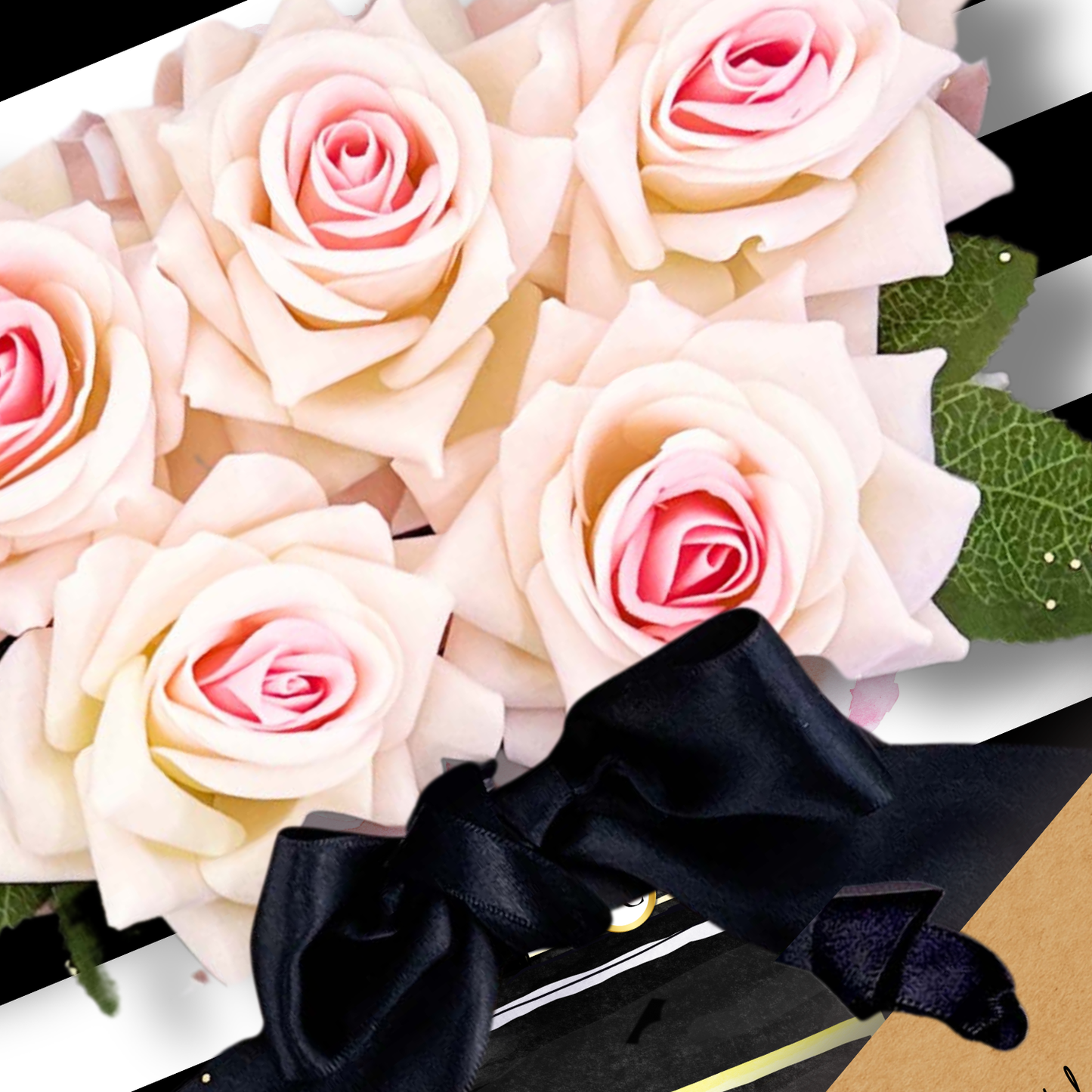 Panache Exquisite Scented Mothers Day Card with 5 everlasting roses