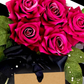 Boxed Panache 80th Card for Sisters Birthday with 5 Everlasting Hot Pink Roses