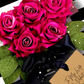 Boxed Panache 80th Card for Sisters Birthday with 5 Everlasting Hot Pink Roses
