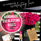 Luxury Rose Gift boxed Card featuring a Bouquet of handmade hot pink roses with  lipstick and black and white striped card, featuring personalised wording. A luxury card symbolising everlasting love.