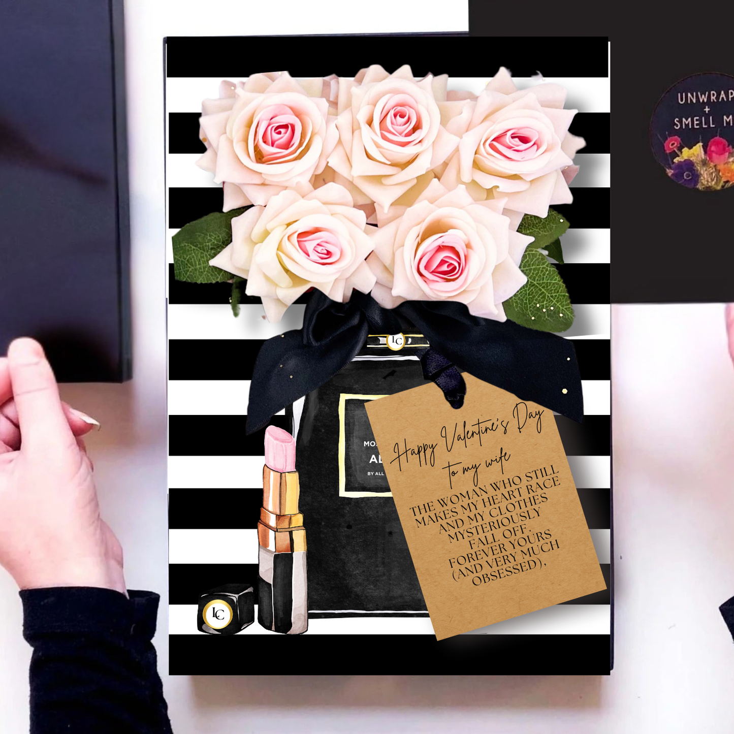 PANACHE BLUSH Handmade Roses Scented Card Design