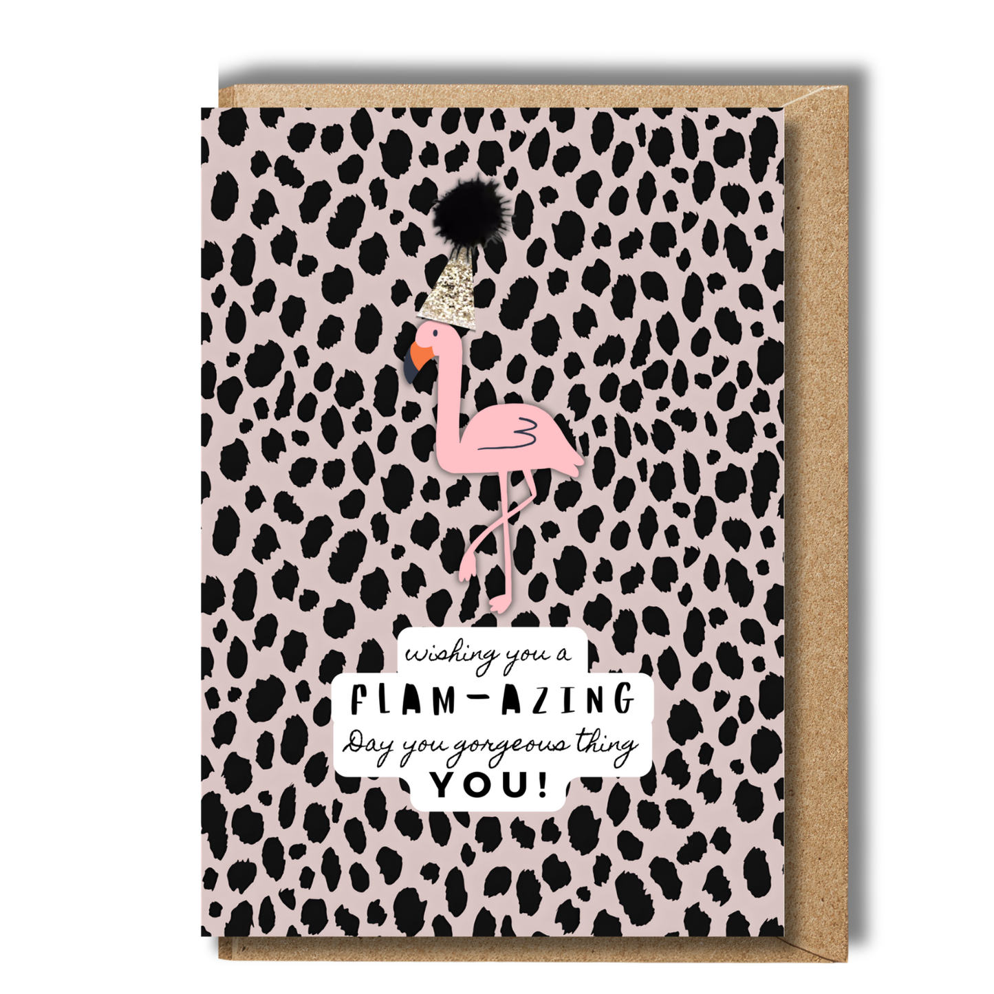 Pink Lemonade + Party Hats Flam-Azing Flamingo Birthday Card A5