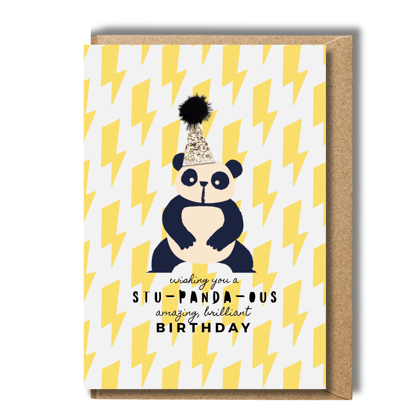 Pink Lemonade + Party Hats Stu-Panda-Ous Birthday Card Big A5