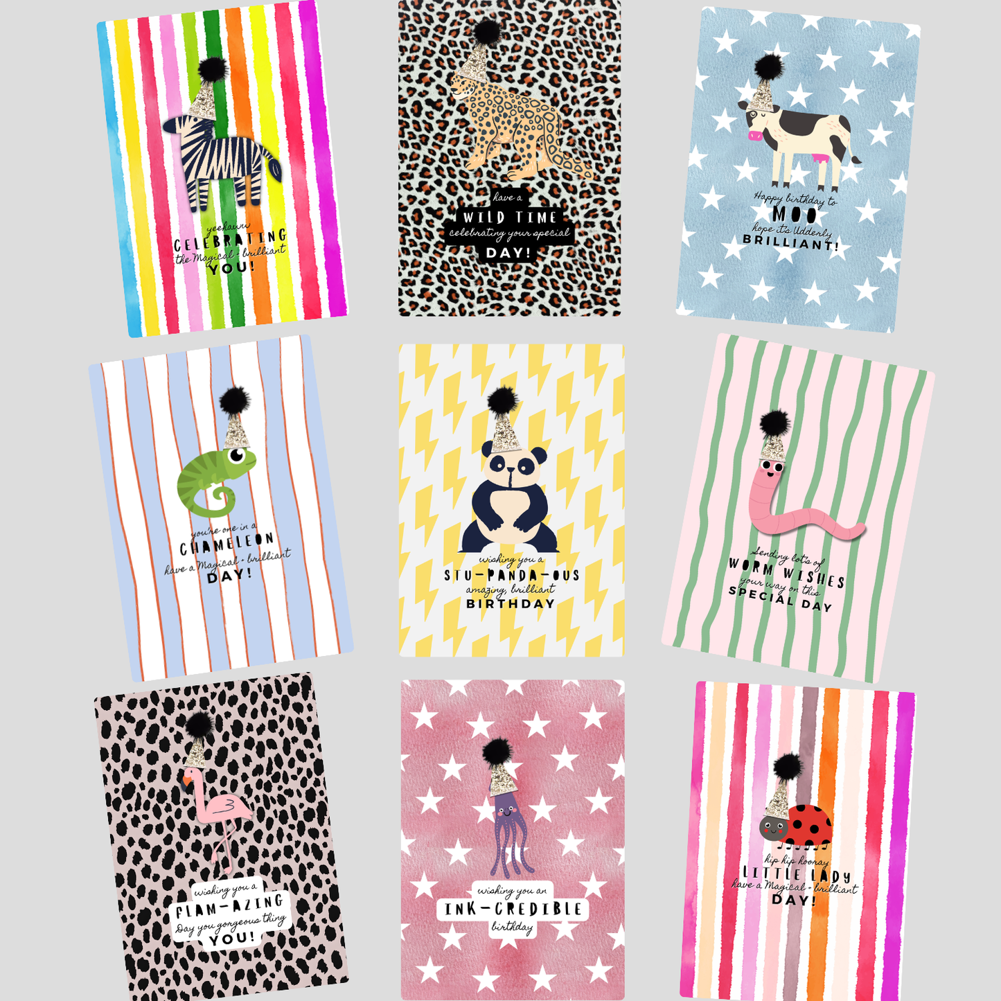 Pink Lemonade + Party Hats Flam-Azing Flamingo Birthday Card A5