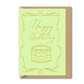 Patisserie Happy Birthday Cake Birthday Card Green
