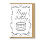 Patisserie Happy Birthday Cake Birthday Card White/Black