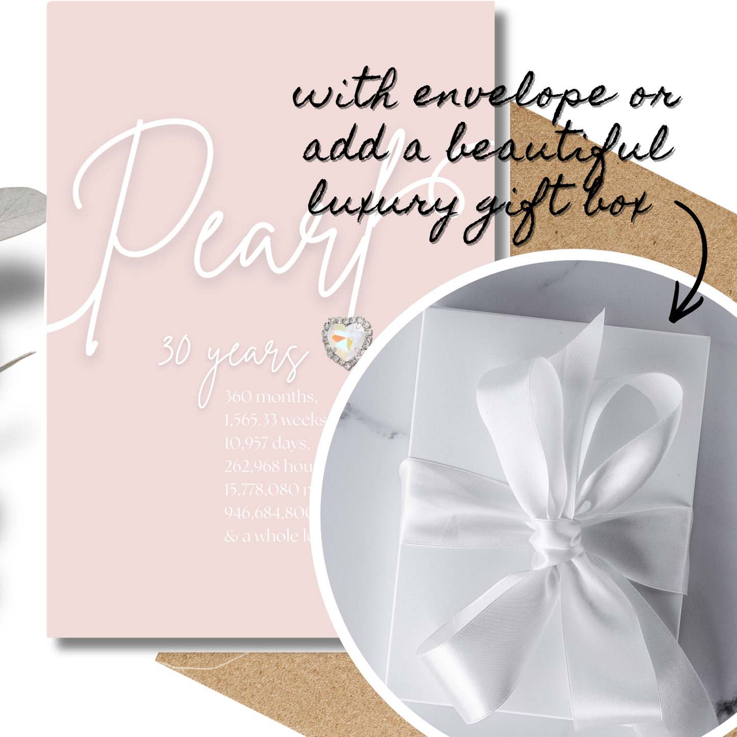 Handmade Luxury Boxed Pearl Cards by Luxe Cards