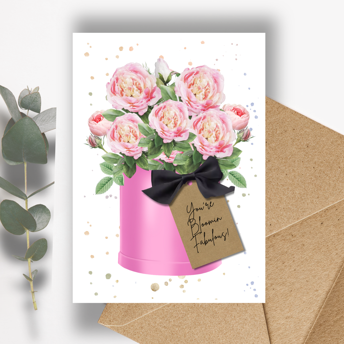 Peony Scented A5 Card with envelope