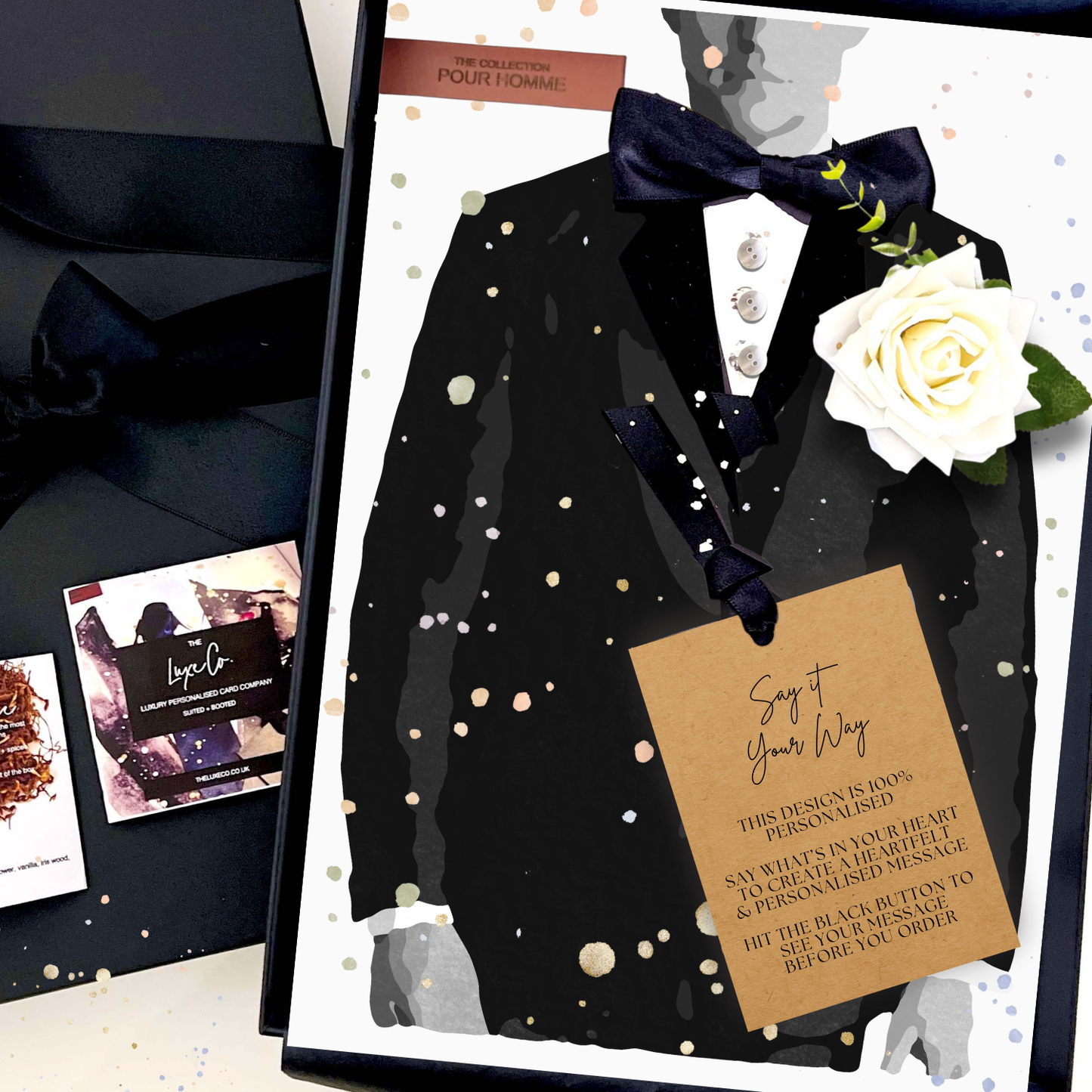 Personalised Tux Groom Cards for Son
