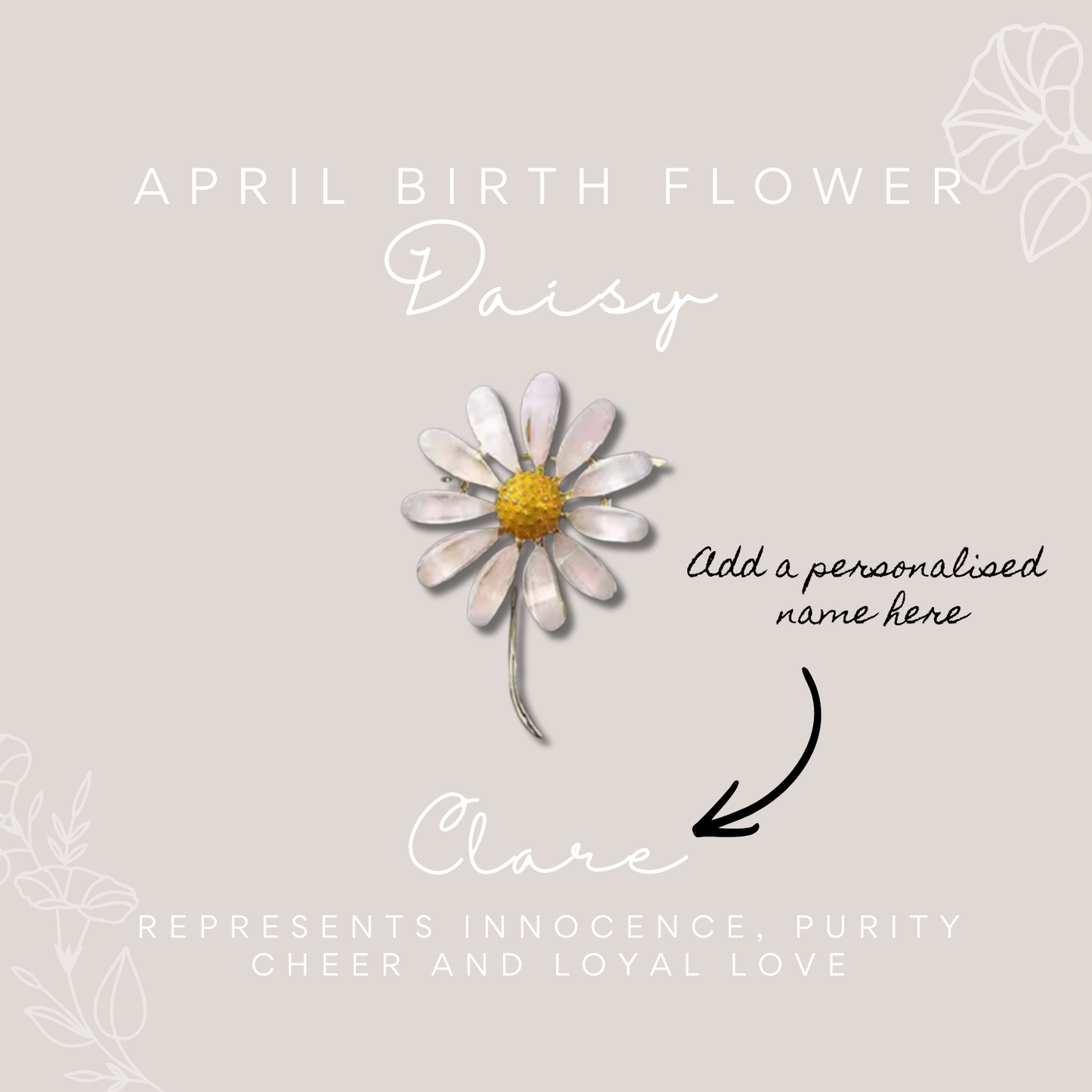 Birth Flower Enamelled Brooch Gift
