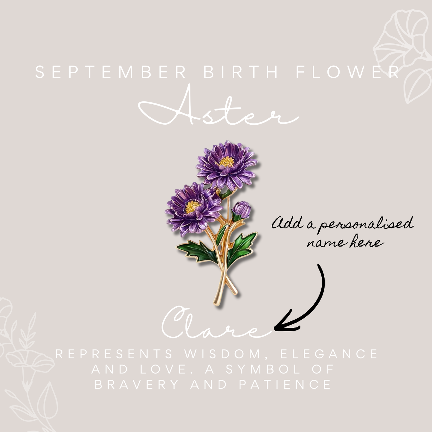 Birth Flower Enamelled Brooch Gift