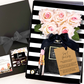 Say it Your Way on Panache Blush Rose Design - Handmade Luxury Personalised Cards by World Renowned greetings card designers Luxe Cards - Personalised with your own message on the front - see your wording appear as you type on screen in the Panache Blush Fragranced Boxed Card