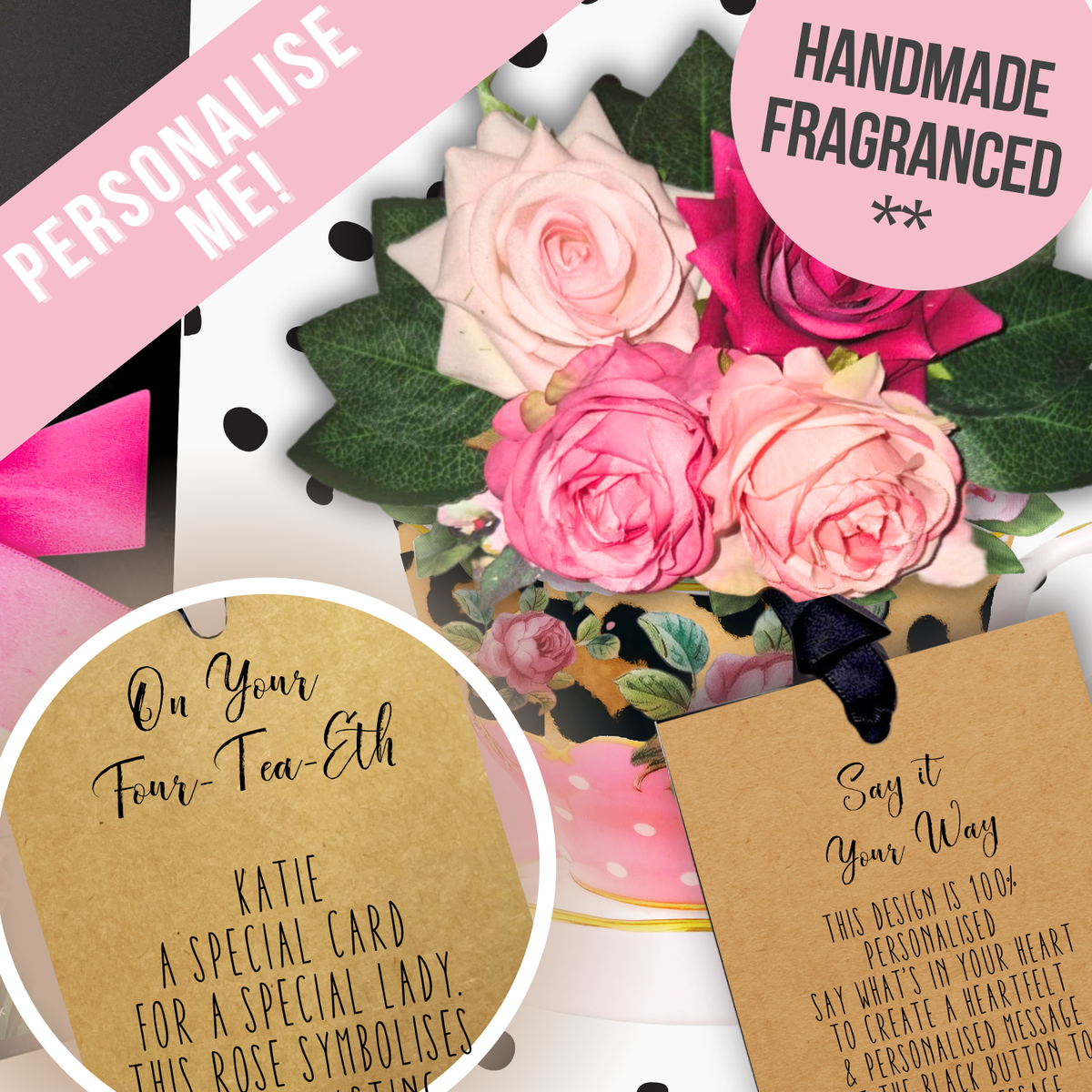 Beau-Tea-Ful 90th Birthday Card for Afternoon Tea Gifts