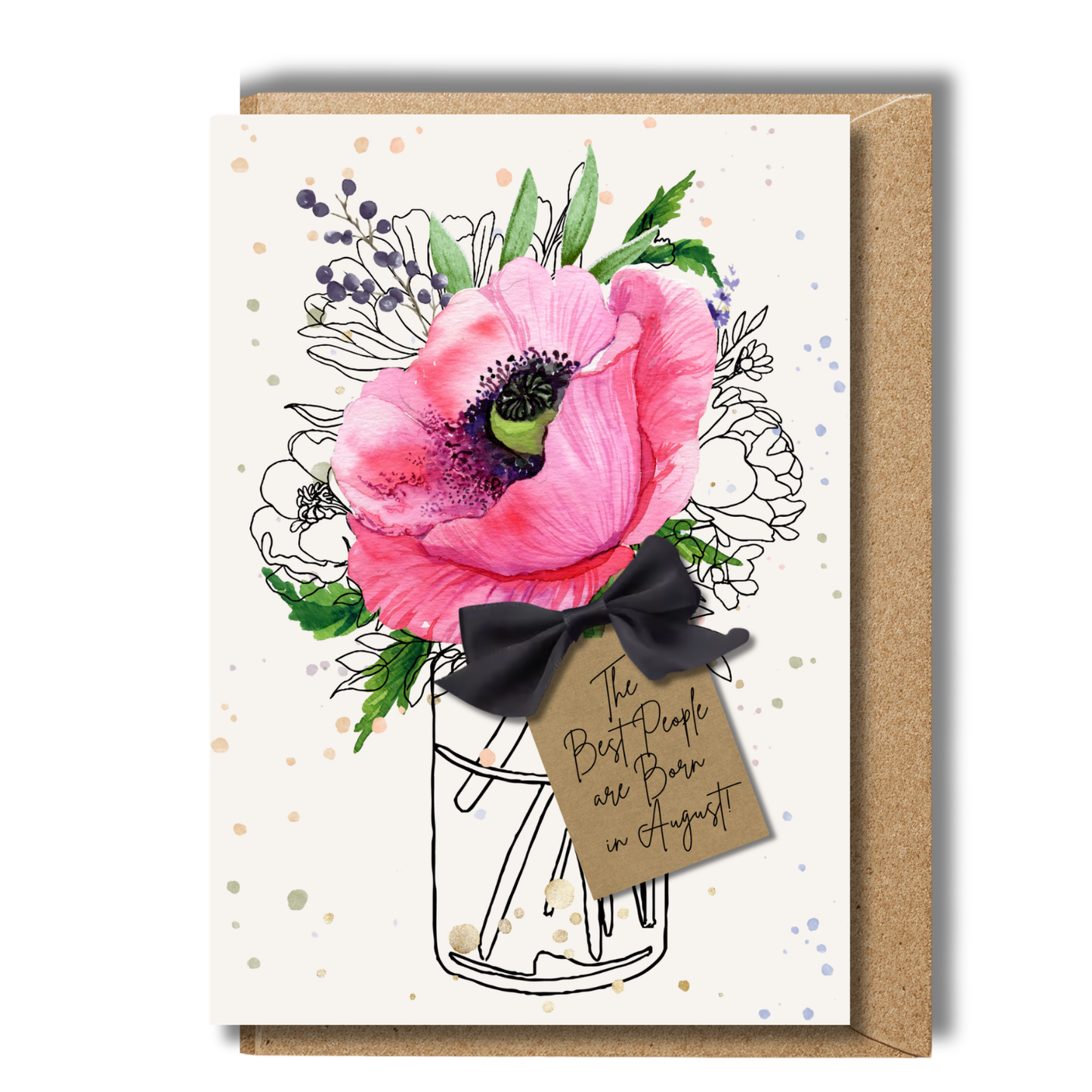 Poppy August Birth Flower Scented A5 Birthday Card