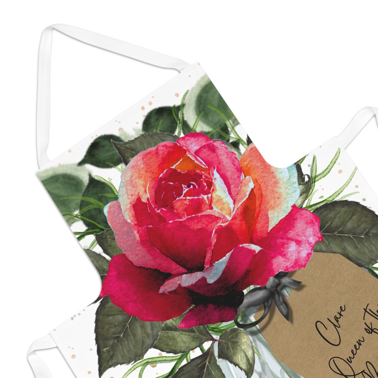 Personalised Bloom Red Rose Apron