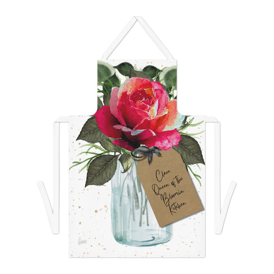 Personalised Bloom Red Rose Apron