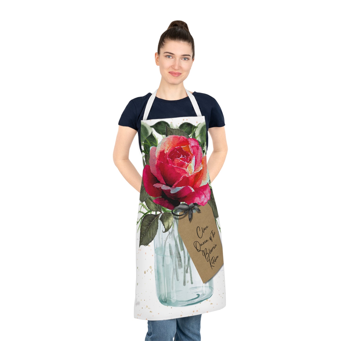 Personalised Bloom Red Rose Apron