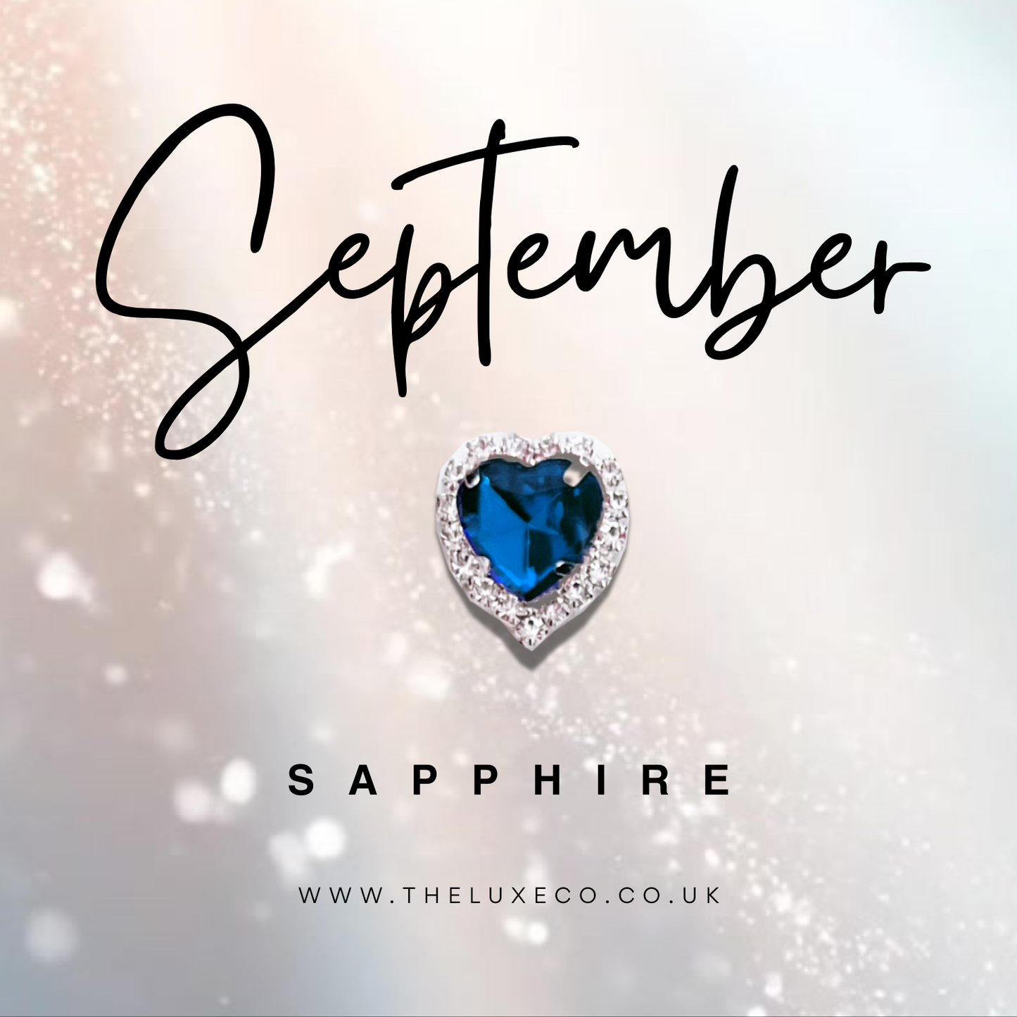 Sapphire September Birthstones + Flowers Gift Boxed Birthday Gift Card