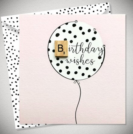 Birthday Wishes Balloon Scrabble Card