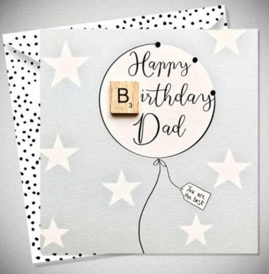 Happy Birthday Dad Scrabble Card