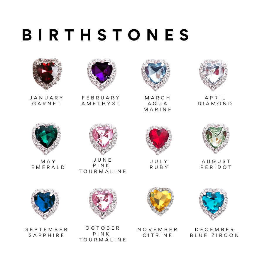 Birthstones Meaning - Chart of birthstones corresponding to each month for the luxury birthstones gift