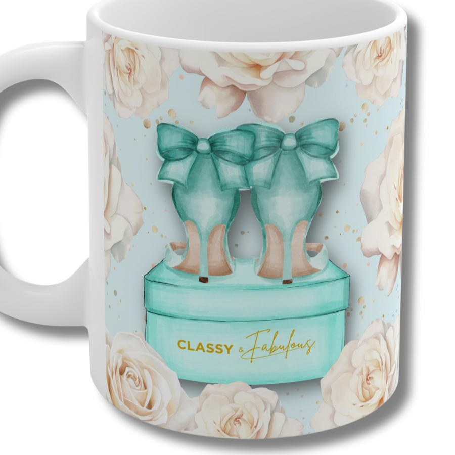 Tiffany Heels 'Classy + Fabulous' Mug Boxed