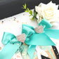 Stylish 30th birthday card handmade with blue ribbon and audrey hepburn print