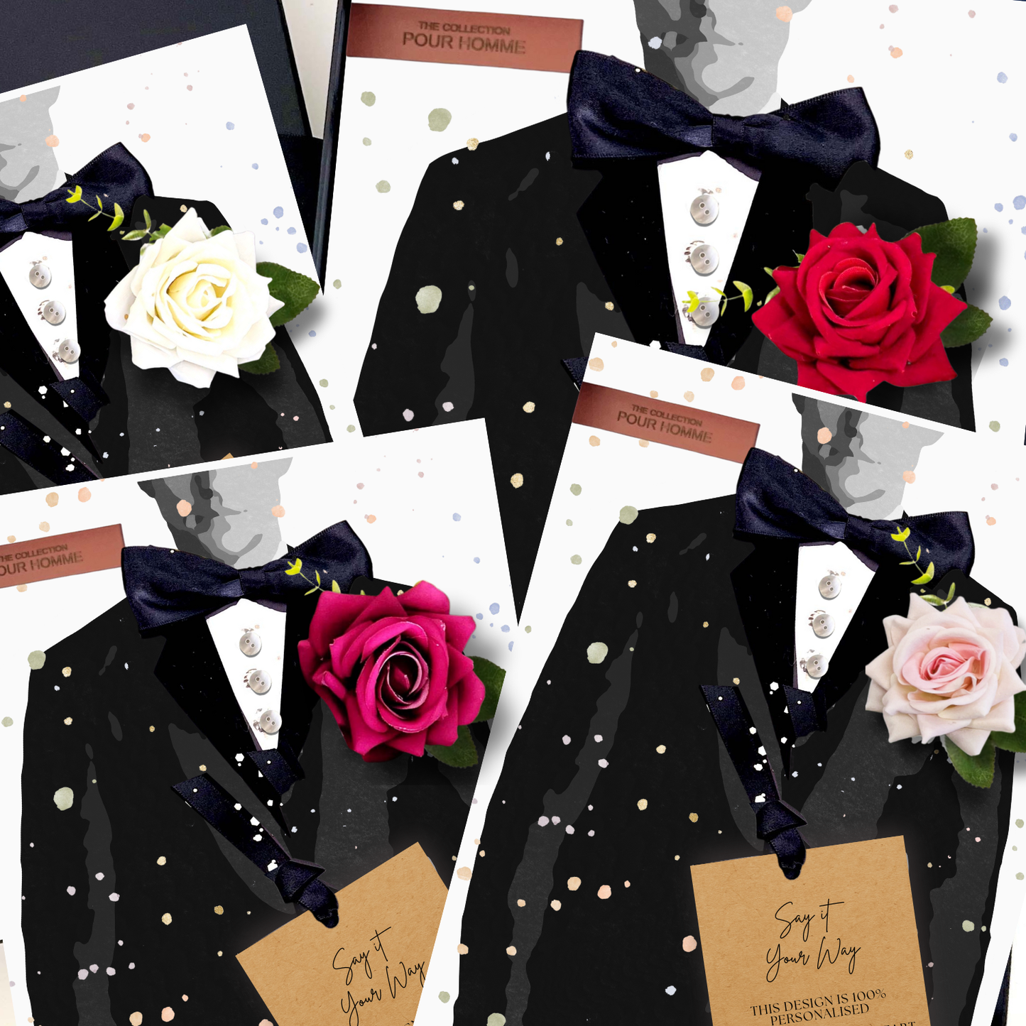 TUX POUR HOMME Scented Tuxedo Card Design